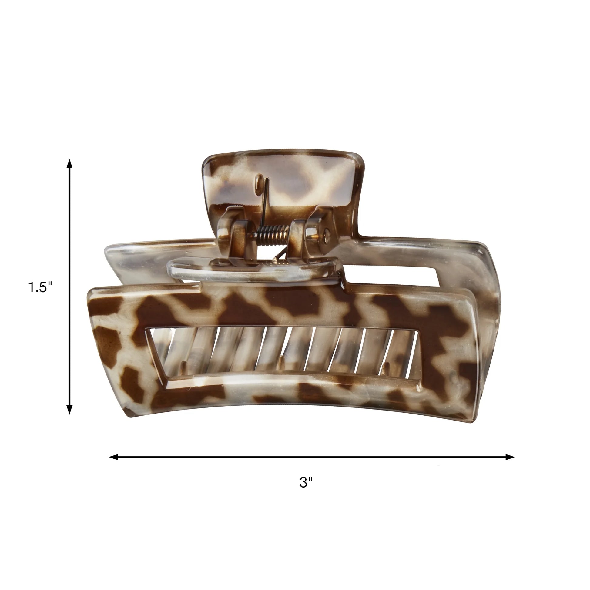 Open Cut Rectangular Claw Clip, Multicolor, 3 Count