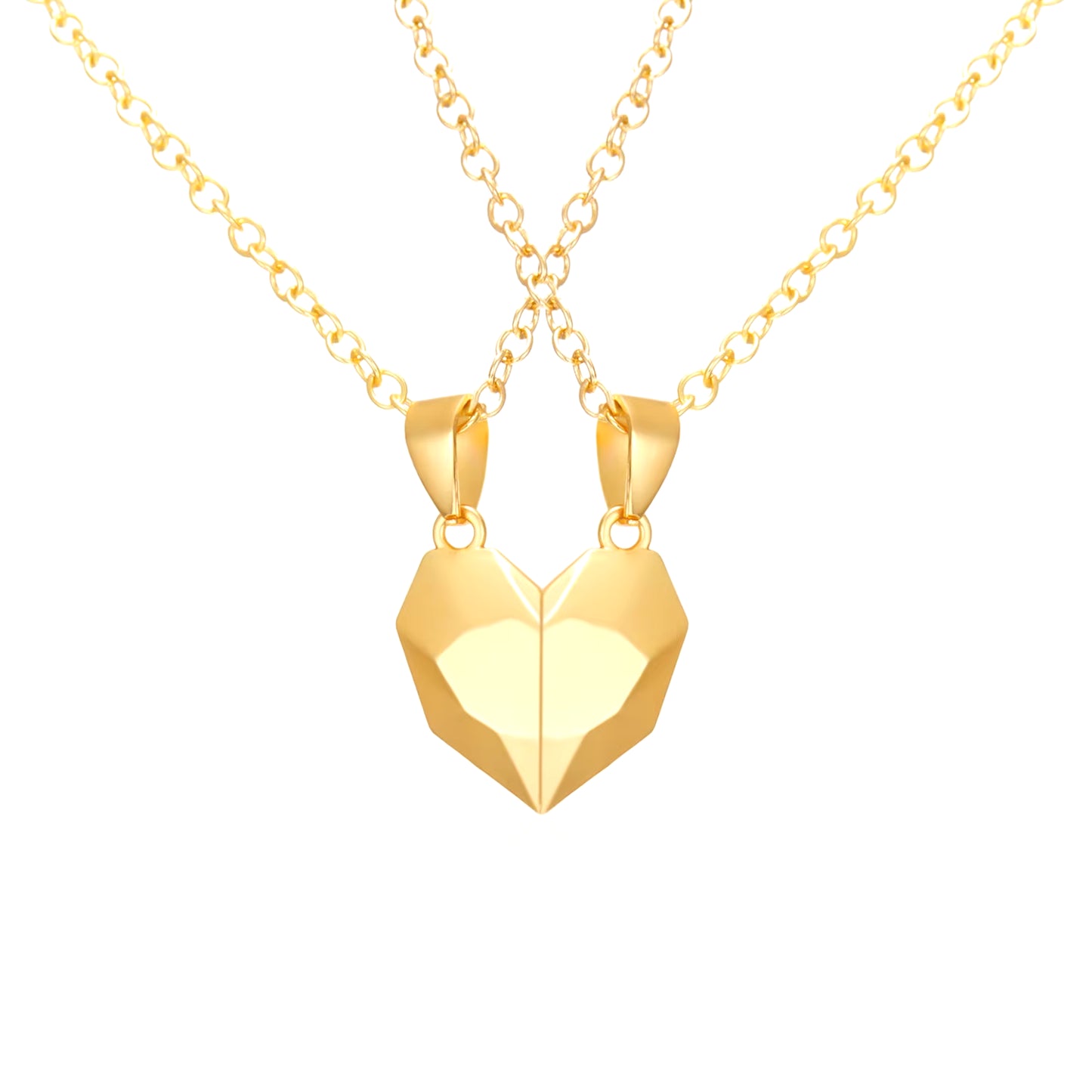 Good Simple Quality Couple Pendant Necklace Electrocardiogram,Magnetic Heart,Pendant Splicing Necklace Valentine'S Day Gift