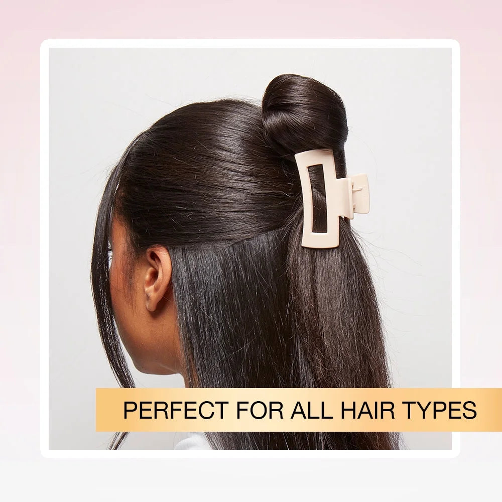 Open Cut Rectangular Claw Clip, Multicolor, 3 Count